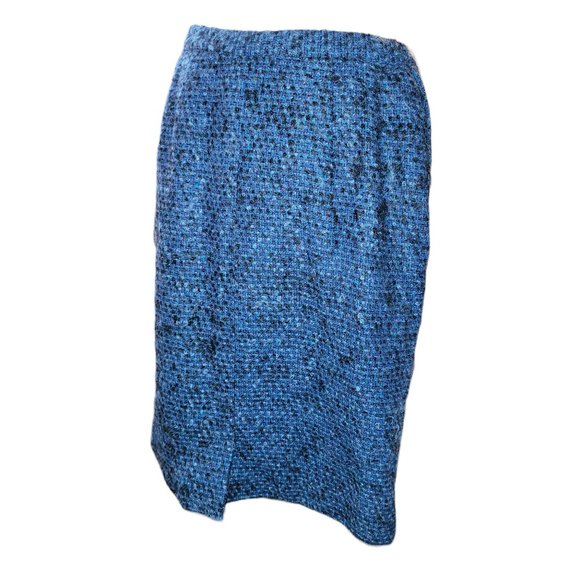 Pendleton Wool Skirt Blue Black Pencil Straight Woman's Size 10 Vintage JJ3251 - Picture 2 of 8